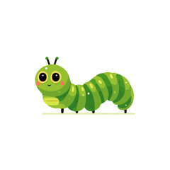 A_Simple_flat_2D_icon_of_a_caterpillar_isolated_on_a_white, simple illustration with EPS format design