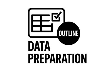 Data preparation process symbolized by spreadsheet table and quality check mark