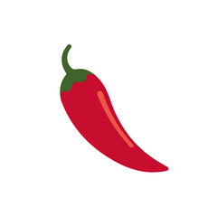A_Simple_flat_2D_icon_of_a_chili_pepper_isolated_on_a_white, simple illustration with EPS format design