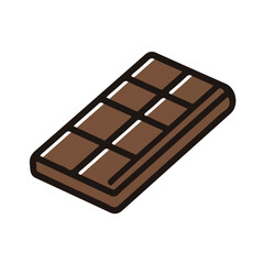 A_Simple_flat_2D_icon_of_a_chocolate_bar_isolated_on_a_white, simple illustration with EPS format design