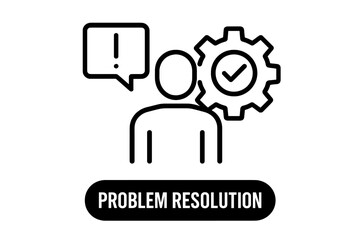 Successful problem and technical support service management icon