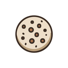 A_Simple_flat_2D_icon_of_a_cookie_isolated_on_a_white, simple illustration with EPS format design