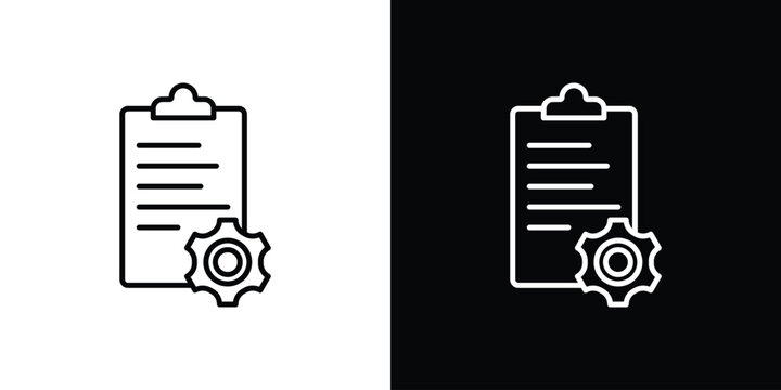 Compile icons pack. Set of black and white liner stroke symbols