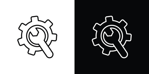 Customized icons pack. Set of black and white liner stroke symbols