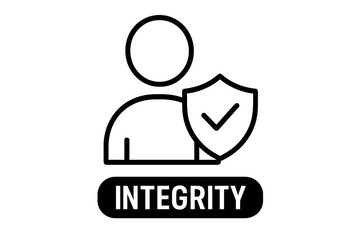 Person figure protected by security shield symbolizing integrity and ethical accountability