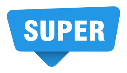 super sticker. super blue sign isolated on transpatent background
