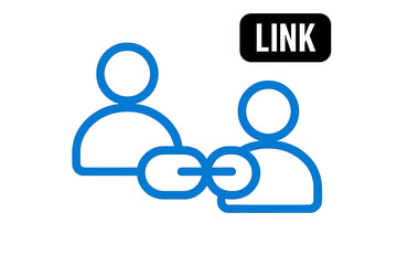 Abstract user profiles linked together representing social connection and partnership
