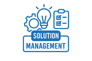 Solution management strategy and planning represented by gear lightbulb and checklist icons