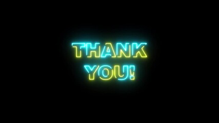 Glowing neon sign thank you message inside speech glowing neon font with vibrant Thank You Text Reveal Animation with Stroke Glow Effect, suitable for celebration, black background - Powered by Adobe