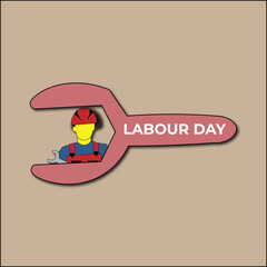 Labour Day Poster &ndash; Worker with Tools