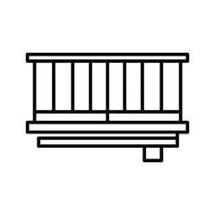 Simple line drawing of a wooden train car viewed from the side