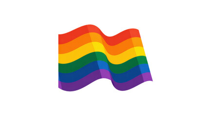 Obraz premium Vibrant multicolor rainbow pride flag symbolizing diversity inclusivity equality waving softly in minimal artistic style for celebration and awareness on white background