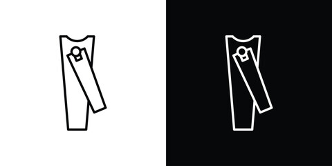 Nail clippers icons pack. Set of black and white liner stroke symbols