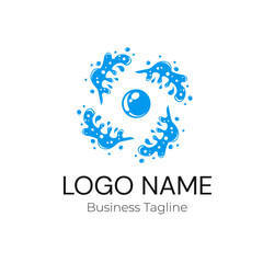 Logo Water Drop Splatter Business Vector Design Template