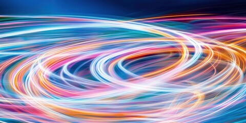 Obraz premium Abstract light swirl in motion creating colorful dynamic energy pattern background with vibrant curves and glowing elements for modern design projects