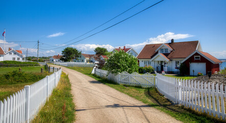 The Idyllic Road Leading to Herfol Marina on Beautiful Herfol Island, Hvaler, Norway