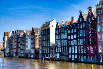 Famous Facades in Amsterdam Cinty Center, Netherlands
