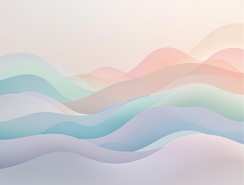 Modern abstract thin pastel colors layers background like waves