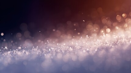 Winter holiday background with snow crystals and glowing bokeh