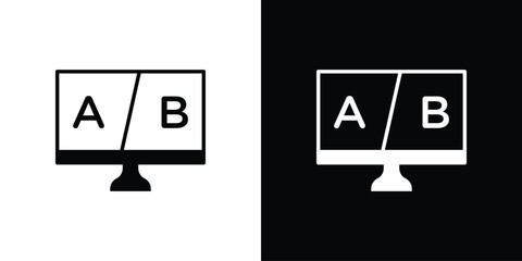 A B testing icons symbols in flat style.