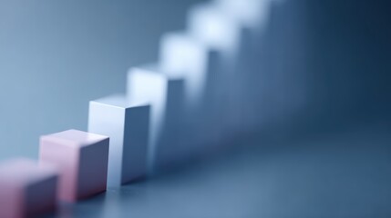 Modern 3D business graph showing upward trends, analytics concept