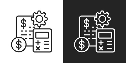 Cost control Icon In Black And White Line Style