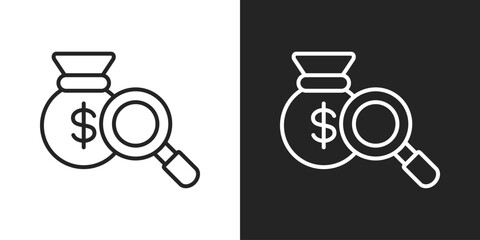 examination Icon In Black And White Line Style