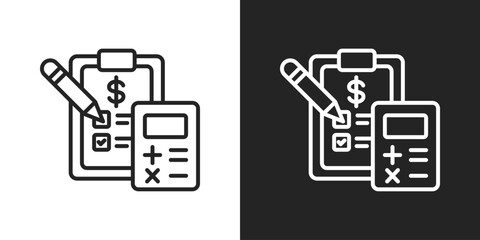 audit Icon In Black And White Line Style