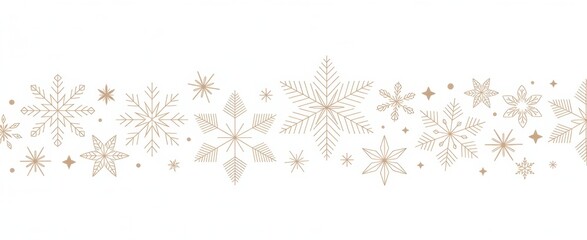 snowflakes and stars border isolated on white background vector illustration EPS10
