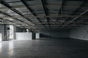 Big new empty industrial building, warehouse or commercial space