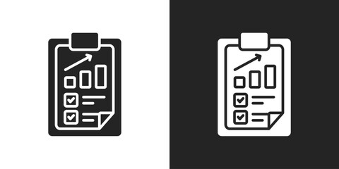 Result Icon In Black And White Glyph Style