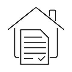 real estate contract line icon