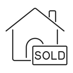 real estate sold line icon