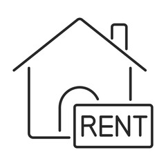 real estate rent line icon