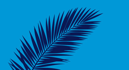 Fototapeta premium Sukkot holiday greeting card with palm on blue background, isolated, vector 