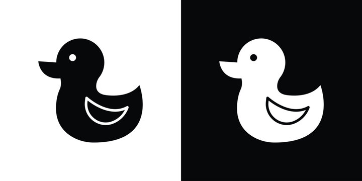 Duck icons symbols in flat style.