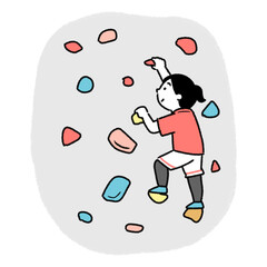 ボルタリングをする女の子のイラスト