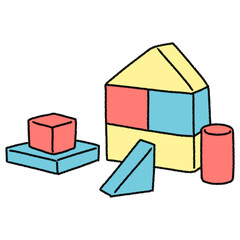 積み木のシンプルイラスト