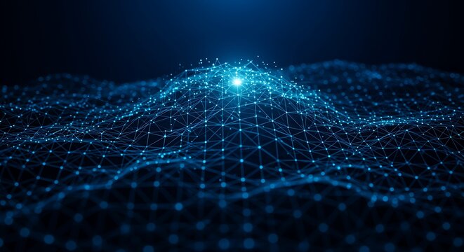 Abstract blue network structure illustration concept representing a digital connection - Powered by Adobe