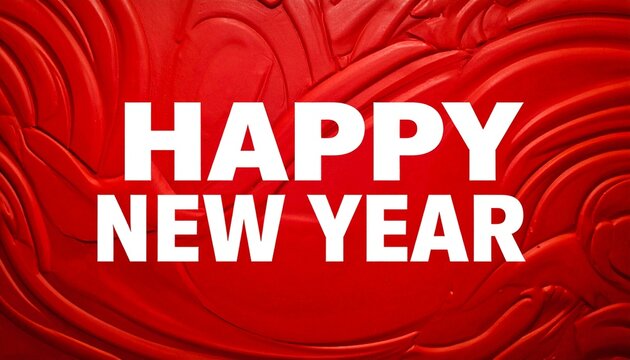 伝統的な漆調の深い赤テクスチャーに、大胆な白の“Happy New Year”文字が映える華やかなデザイン。
リッチで祝祭感あふれる雰囲気が、新年やホリデーシーズンのメッセージに最適。