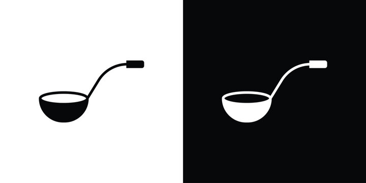 Ladle icons symbols in flat style.