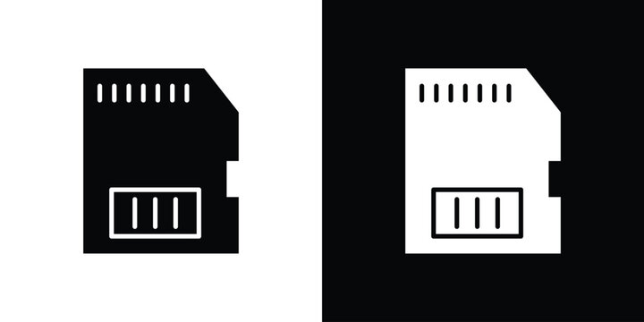 Memory card icons symbols in flat style.