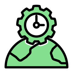 World Time Zone Global Icon from Time Management Collection (Glyph Color Lineal Style)