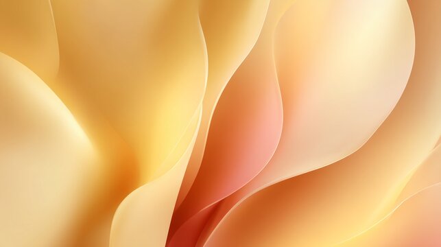 Abstract golden silk fabric background with soft folds and smooth texture
