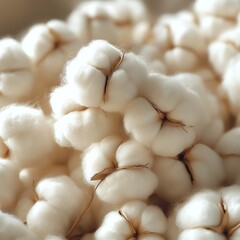 Close-up Macro of Fluffy Cotton Bolls, Soft, White, Natural, Texture , cotton boll, natural texture    high resolution   for isolate image