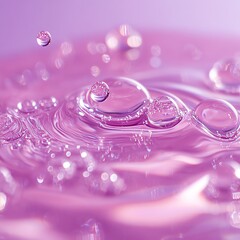 Pink Liquid Droplets Macro Photography Composition, Abstract Water Texture, Serum Concept Keywords Macro Photography, Abstract, Serum   high resolution   for isolate image