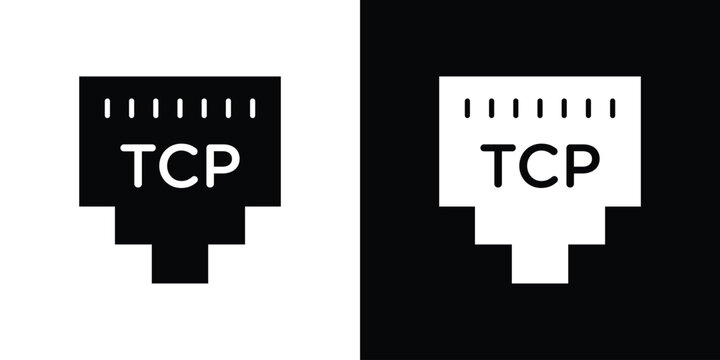 TCP icons symbols in flat style.