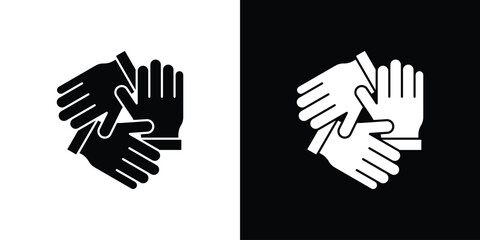 Teamwork icons symbols in flat style.