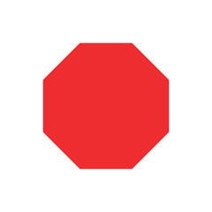 The figure is an octagon. Red octagon. Information icon. Vector.