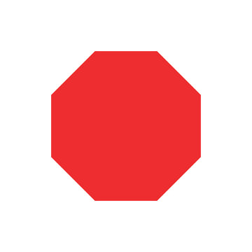 The figure is an octagon. Red octagon. Information icon. Vector.